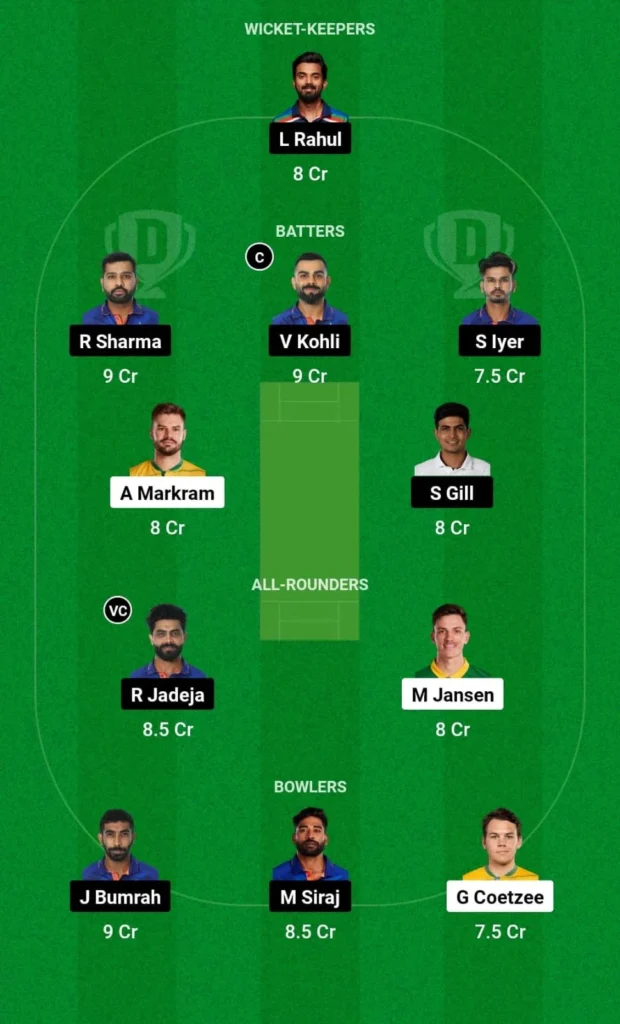 IND vs SA First Test Match Dream11 Captain and Vice Captain