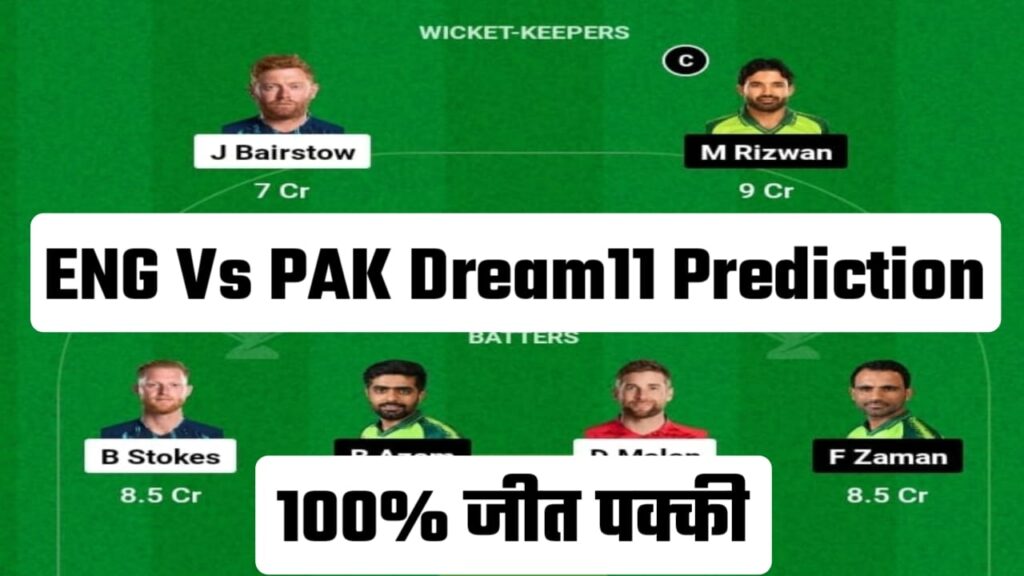 ENG vs PAK Dream11 Winning Prediction: इंग्लैंड बनाम पाकिस्तान मैच में dream11 टीम बनाएं कप्तान और उप कप्तान जीत होगी पक्की, जाने पिच रिपोर्ट एवं प्लेइंग 11