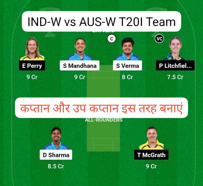 IND-W vs AUS-W Dream11 Prediction, PlayingXI, फैंटास्टिक dream11 टीम पिच रिपोर्ट्स यहां से जाने