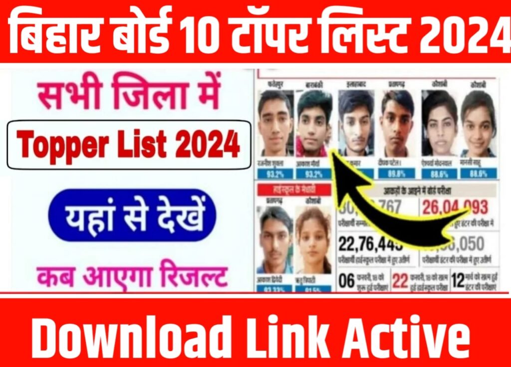 BSEB Bihar Board 10th Topper List 2024 : बिहार बोर्ड मैट्रिक का टॉपर लिस्ट हुआ जारी जाने किन-किन जिले में कितने बने टॉपर